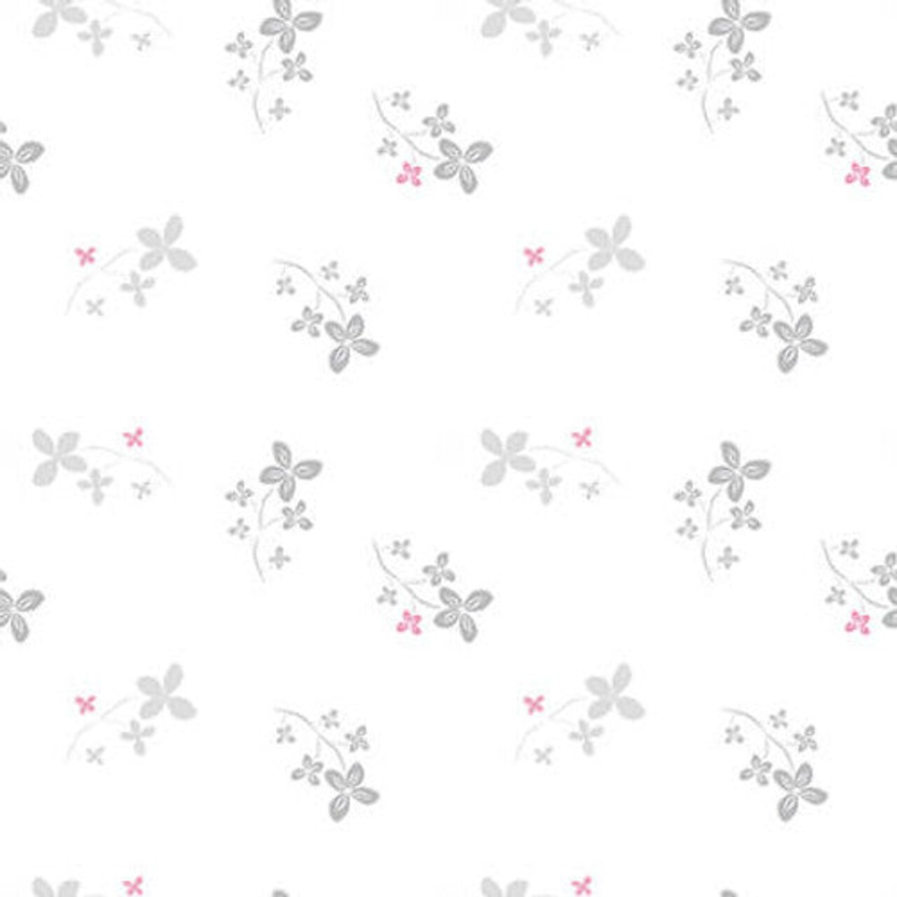 Fabric Blank Quilting White Floral Lower the Volume by the Quarter Yard 1938-01